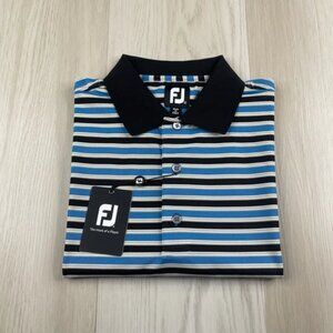 FootJoy Classic Performance Stretch Pique Striped Polo Golf Shirt Size M NEW